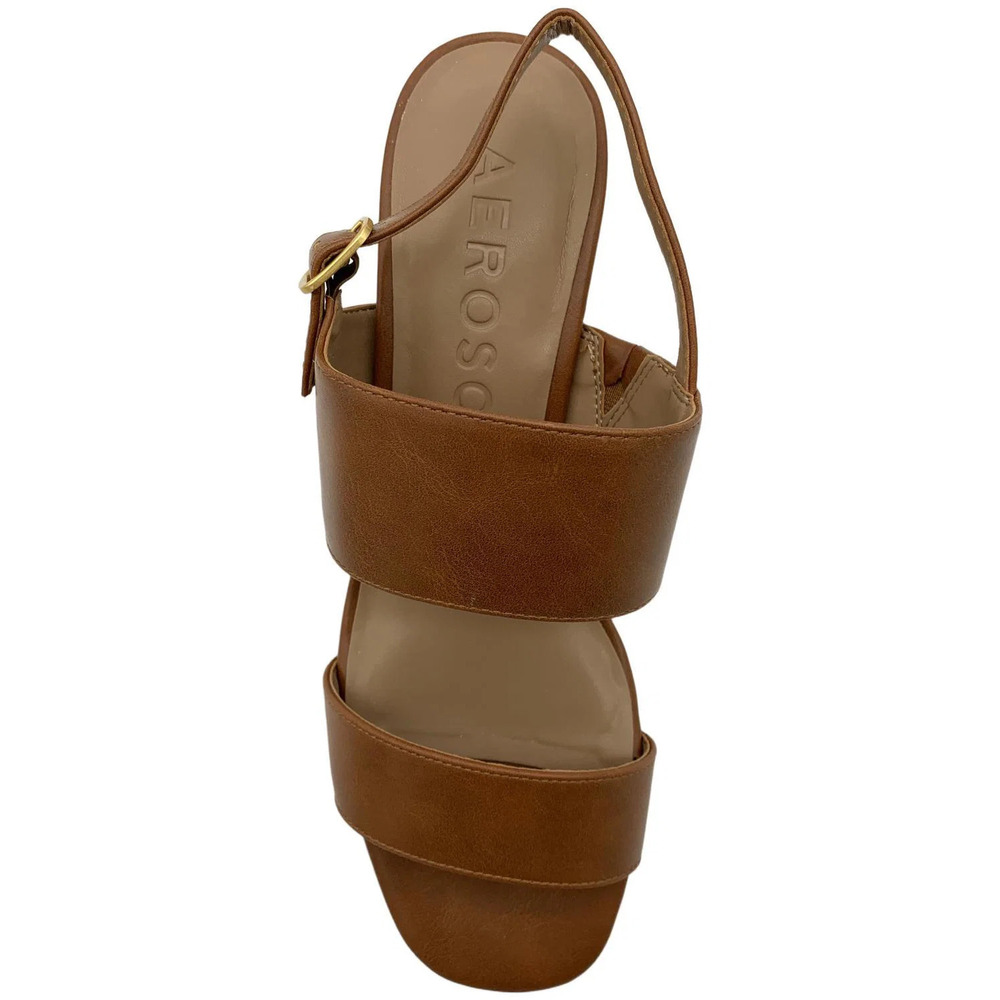 Aerosoles Women's Emmex Stacked Heel Sandals Dark Tan - Medium - Picture 2 of 3